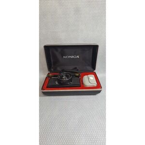 Konica C35 Flash Matic Black 38mm f/2.8 Rangefinder 35mm Film Camera, black